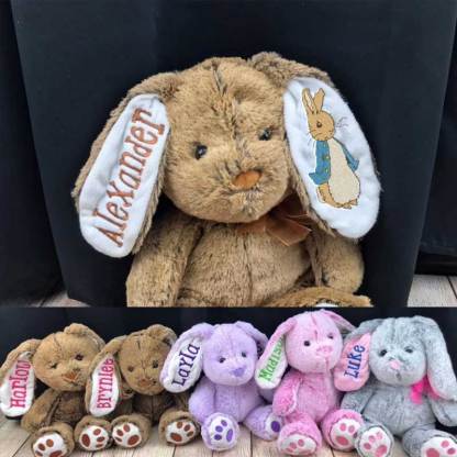 Personalized  Easter Embroidery Peter Bunny Toy