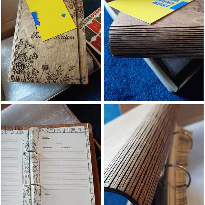 Blank Recipe Book For Mom Custom Journal Wooden CookBook