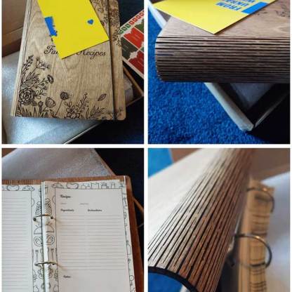 Blank Recipe Book For Mom Custom Journal Wooden CookBook