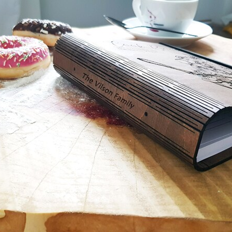 Personalized Wooden Recipe Book Binder Engraved Family Gift