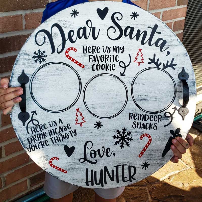 Personalized Christmas Eve Santa Cookie Tray for Kids