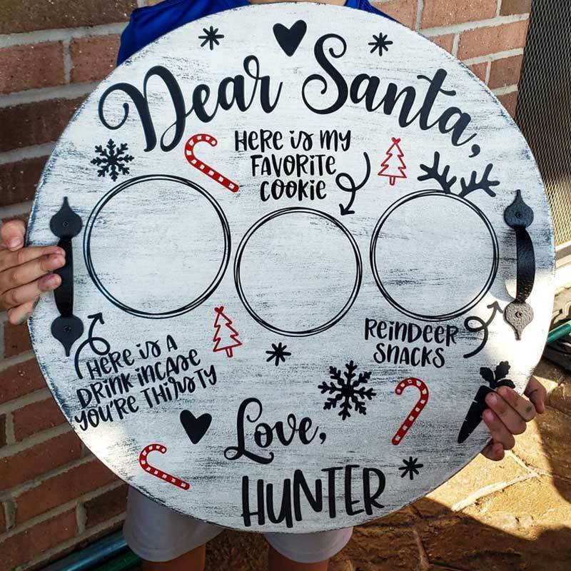 Personalized Christmas Eve Santa Cookie Tray for Kids