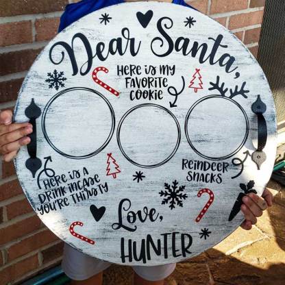 Personalized Christmas Eve Santa Cookie Tray for Kids