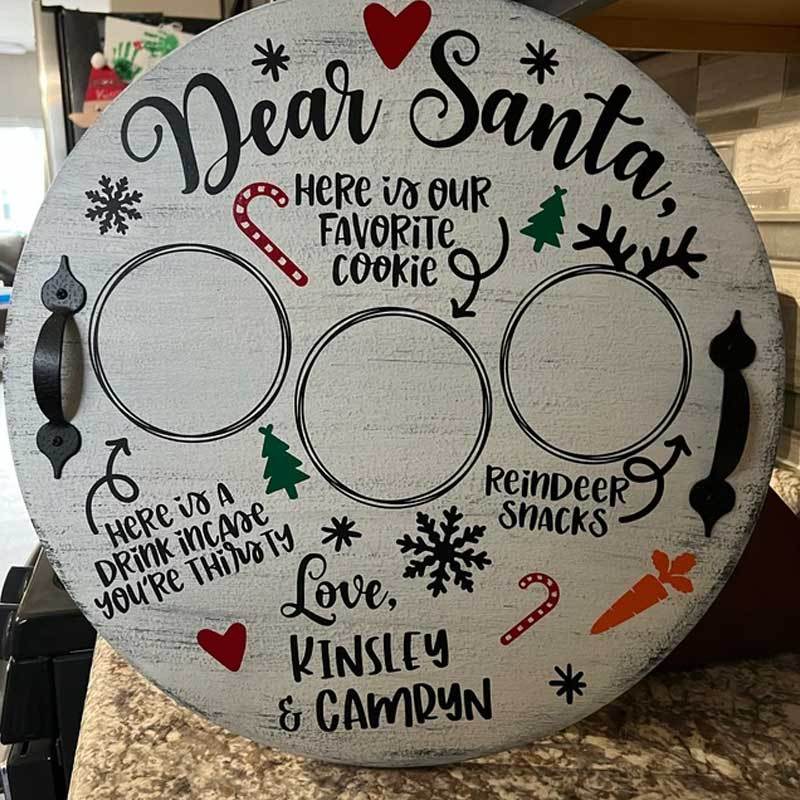 Personalized Christmas Eve Santa Cookie Tray for Kids