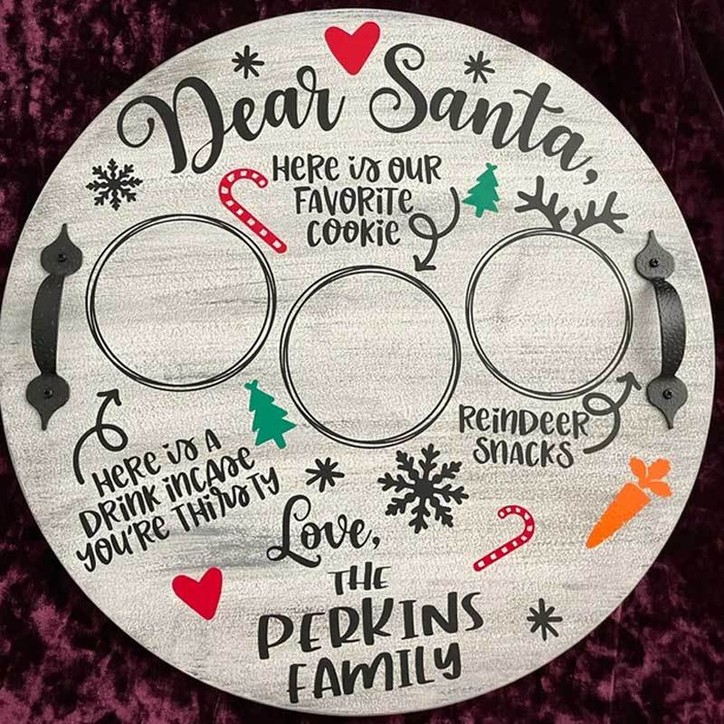 Personalized Christmas Eve Santa Cookie Tray for Kids