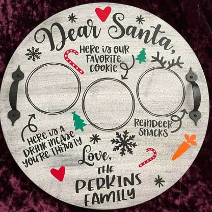 Personalized Christmas Eve Santa Cookie Tray for Kids