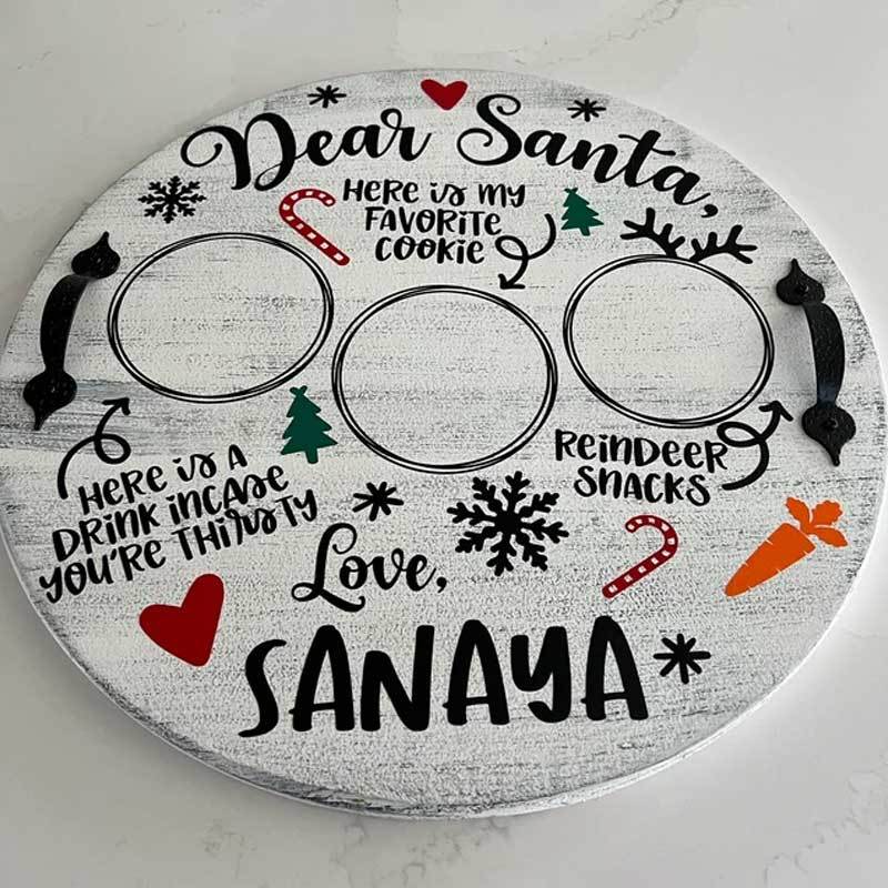Personalized Christmas Eve Santa Cookie Tray for Kids