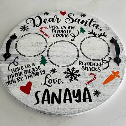 Personalized Christmas Eve Santa Cookie Tray for Kids