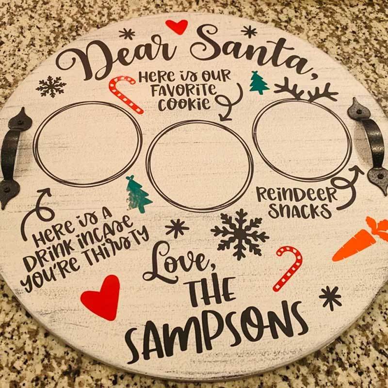 Personalized Christmas Eve Santa Cookie Tray for Kids