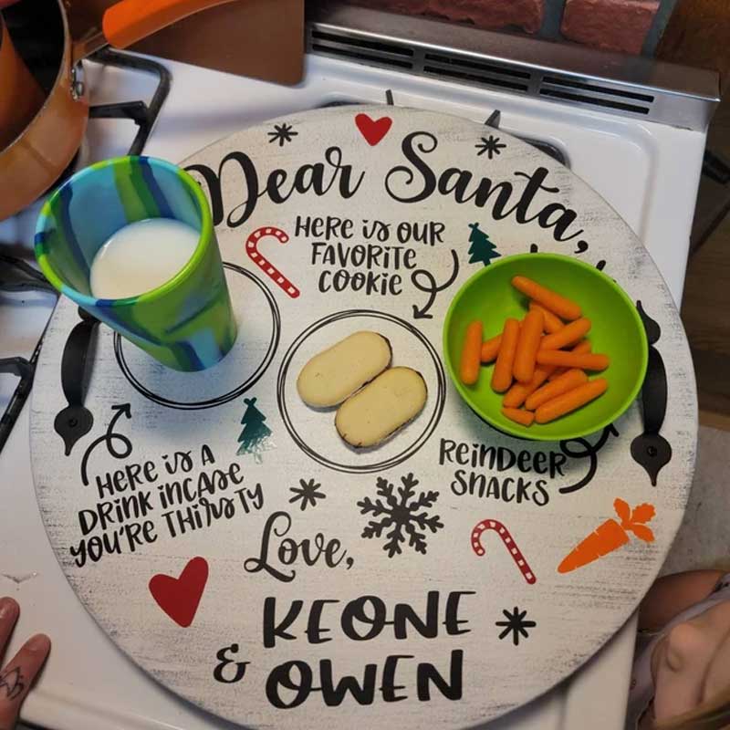Personalized Christmas Eve Santa Cookie Tray for Kids