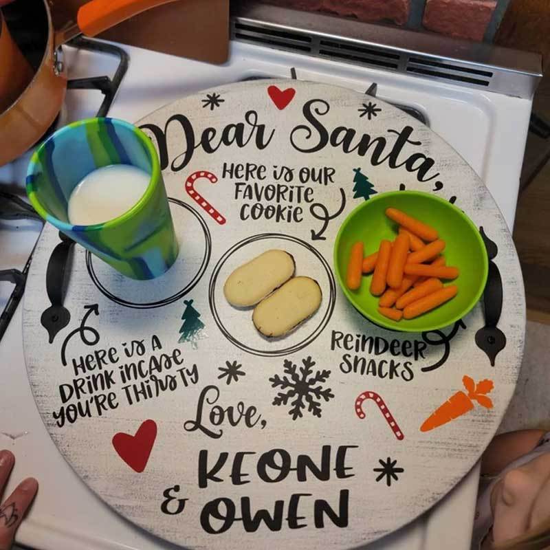 Personalized Christmas Eve Santa Cookie Tray for Kids