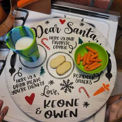 Personalized Christmas Eve Santa Cookie Tray for Kids