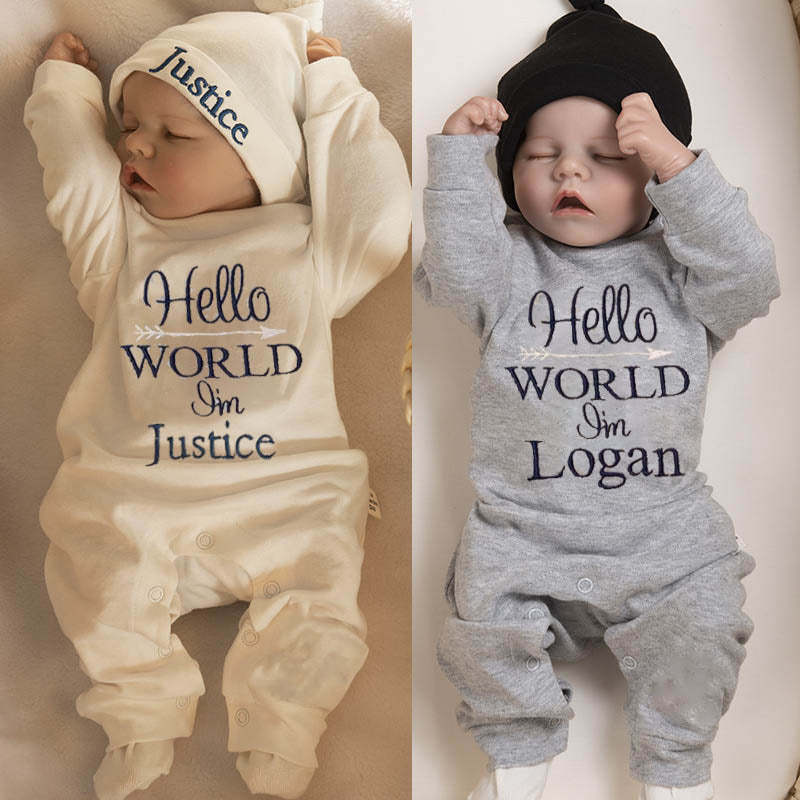 Personalized Baby Outfit Hello World Outfit