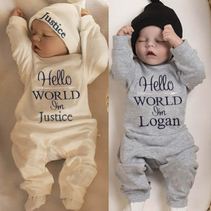 Personalized Baby Outfit Hello World Outfit