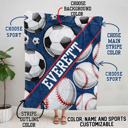 Personalized Multi Sport Ball Blanket