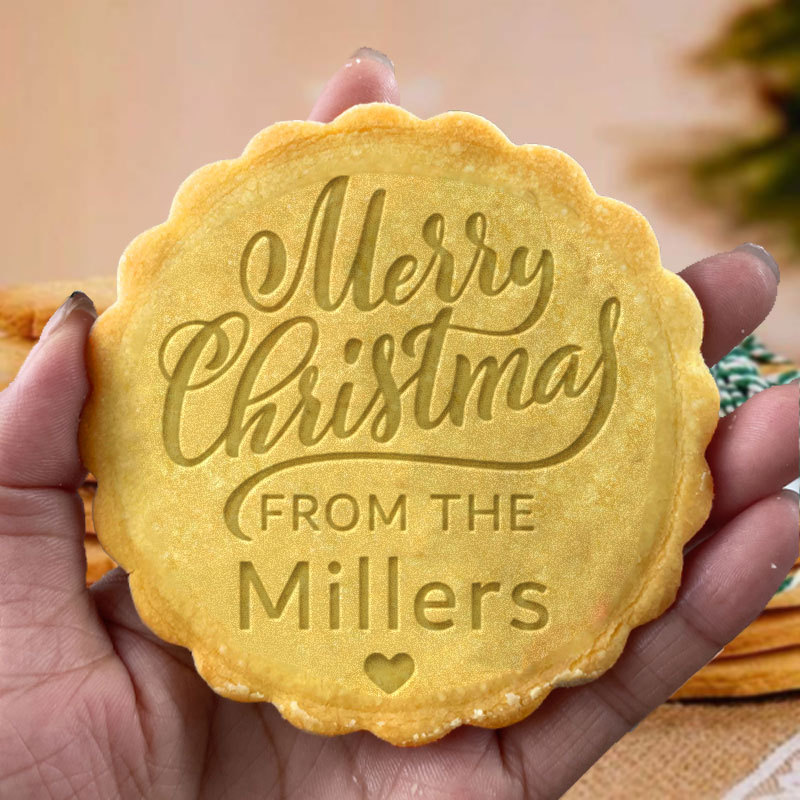 Personalized Christmas Cookie Stamp and Cutter Set Custom Name