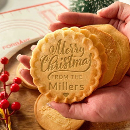 Personalized Christmas Cookie Stamp and Cutter Set Custom Name