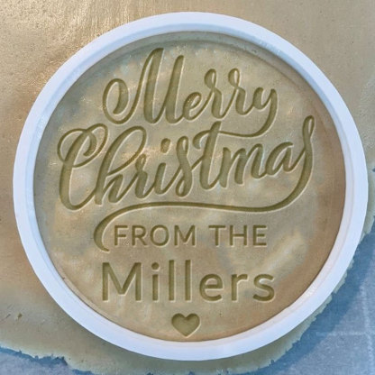 Personalized Christmas Cookie Stamp and Cutter Set Custom Name