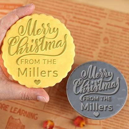 Personalized Christmas Cookie Stamp and Cutter Set Custom Name