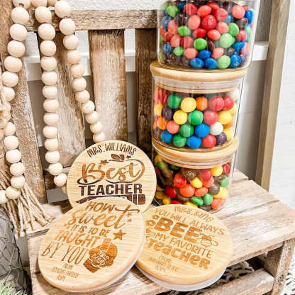 Personalized Teacher Candy Jar Teacher Appreciation Day Gift
