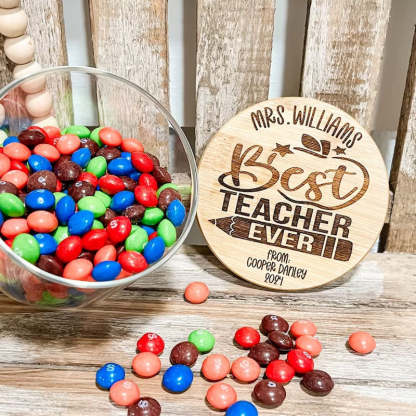 Personalized Teacher Candy Jar Teacher Appreciation Day Gift