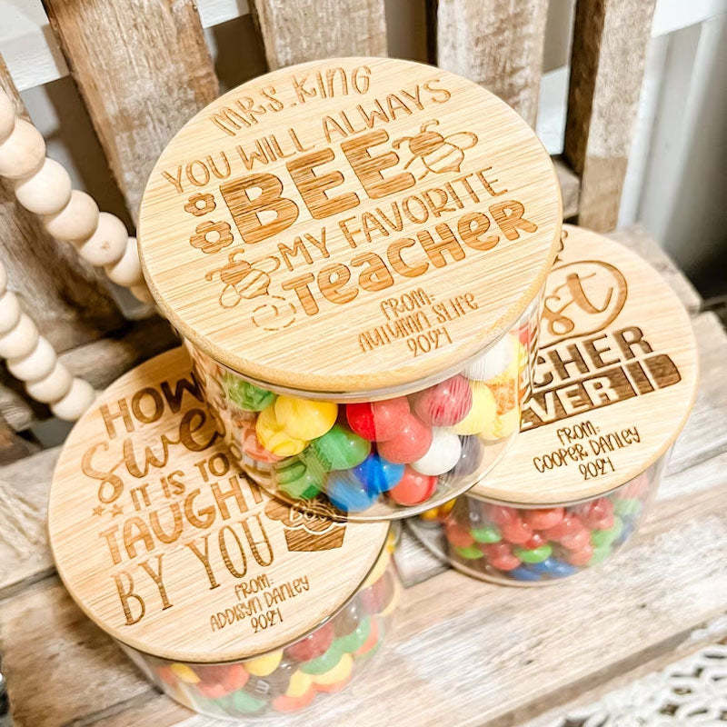 Personalized Teacher Candy Jar Teacher Appreciation Day Gift