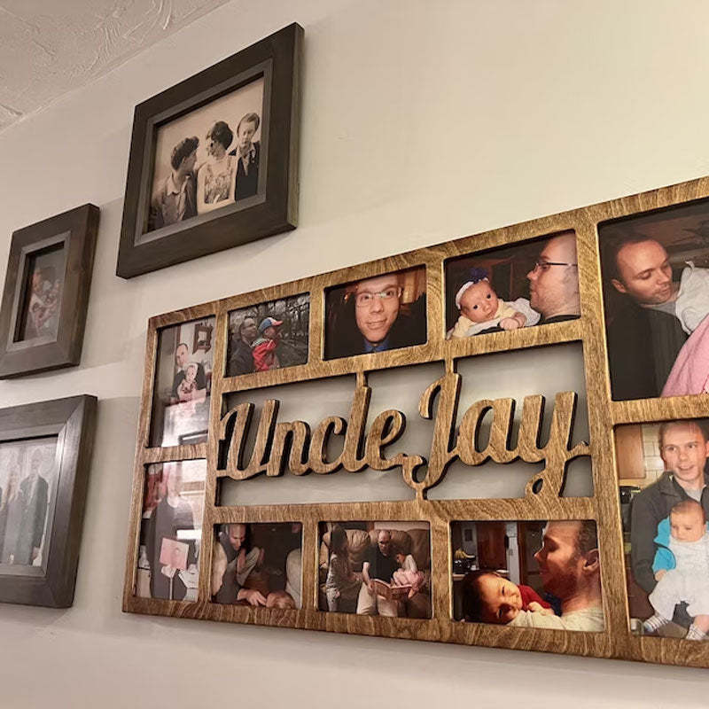 Personalized Family Photo Frame, Home Wall Decor, Wooden Multiple Picture Frame