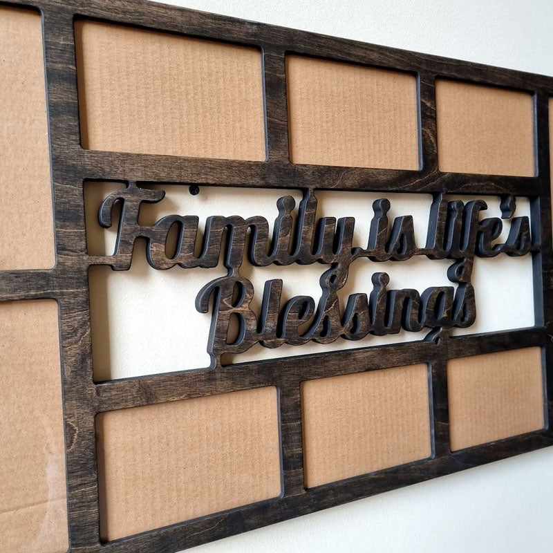 Personalized Family Photo Frame, Home Wall Decor, Wooden Multiple Picture Frame