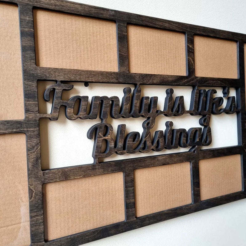 Personalized Family Photo Frame, Home Wall Decor, Wooden Multiple Picture Frame