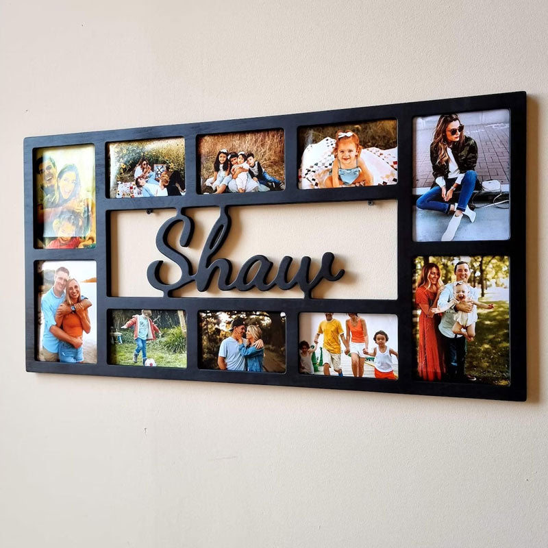 Personalized Family Photo Frame, Home Wall Decor, Wooden Multiple Picture Frame