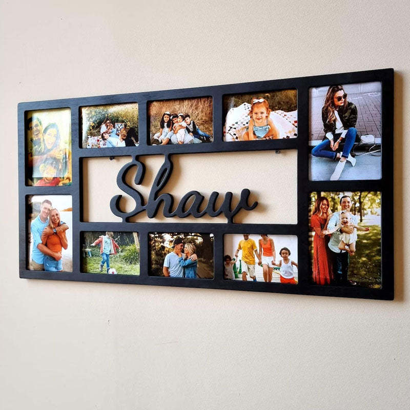Personalized Family Photo Frame, Home Wall Decor, Wooden Multiple Picture Frame