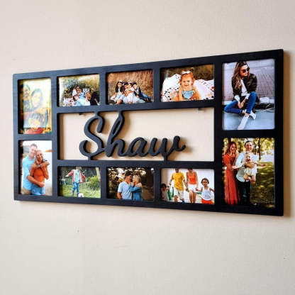Personalized Family Photo Frame, Home Wall Decor, Wooden Multiple Picture Frame
