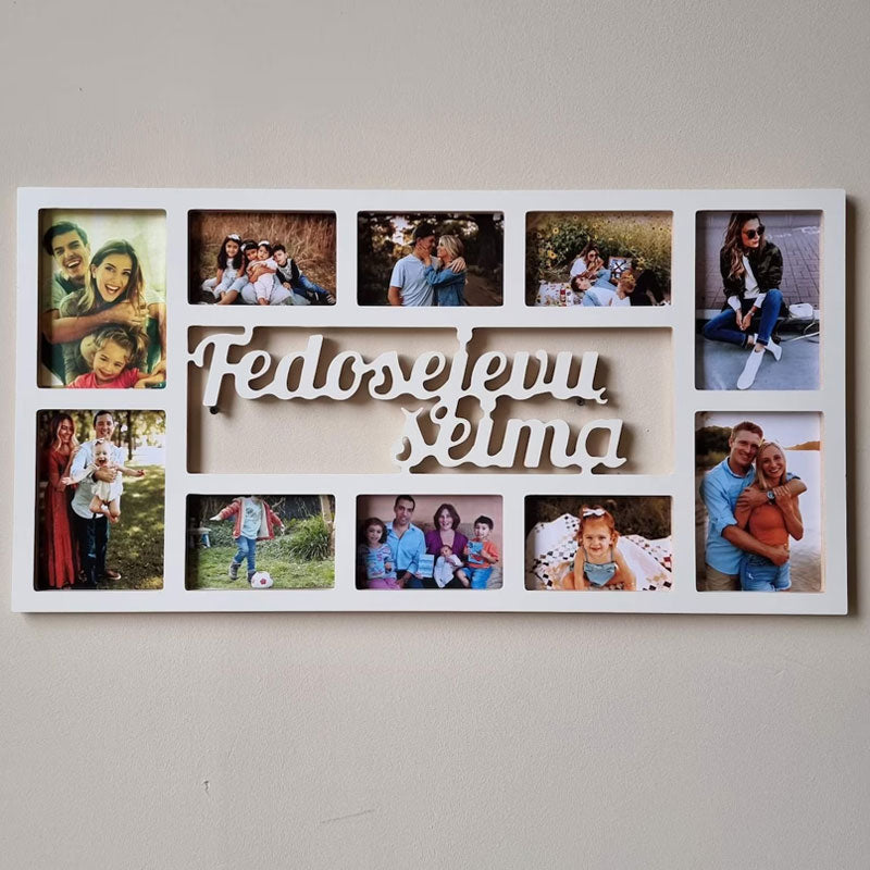 Personalized Family Photo Frame, Home Wall Decor, Wooden Multiple Picture Frame