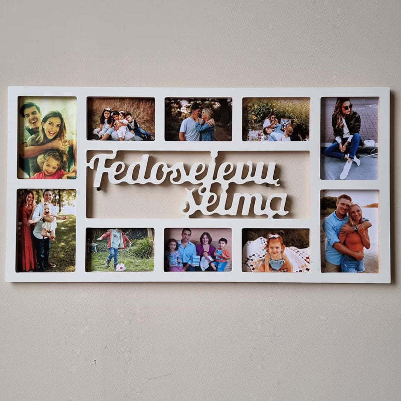 Personalized Family Photo Frame, Home Wall Decor, Wooden Multiple Picture Frame