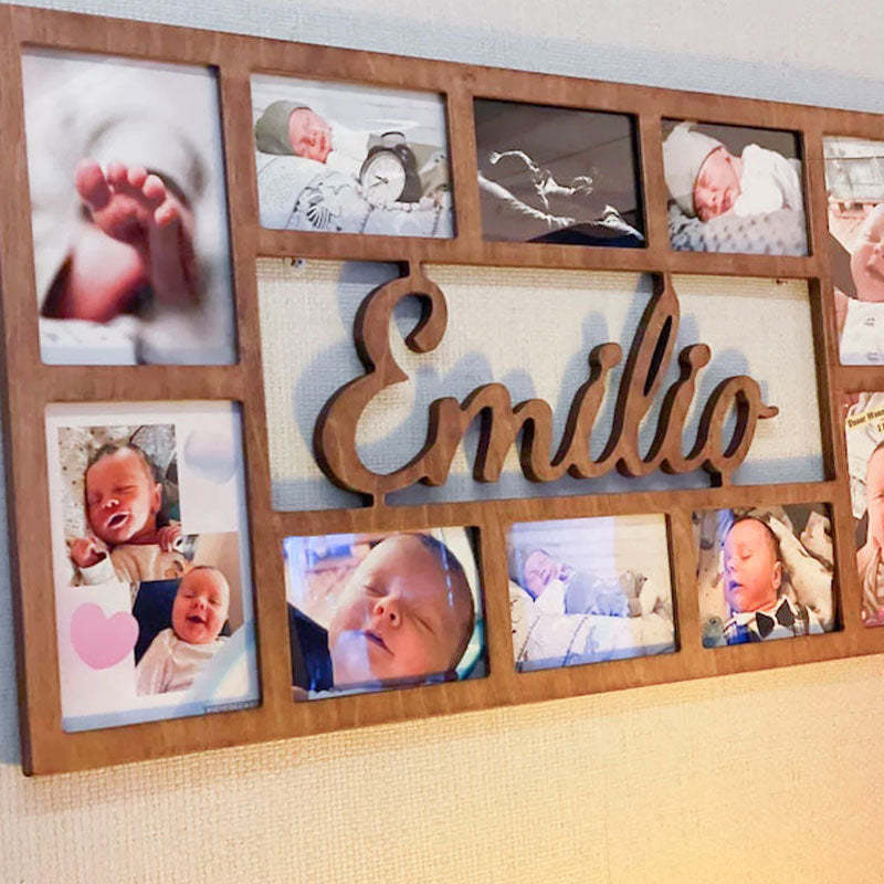 Personalized Family Photo Frame, Home Wall Decor, Wooden Multiple Picture Frame