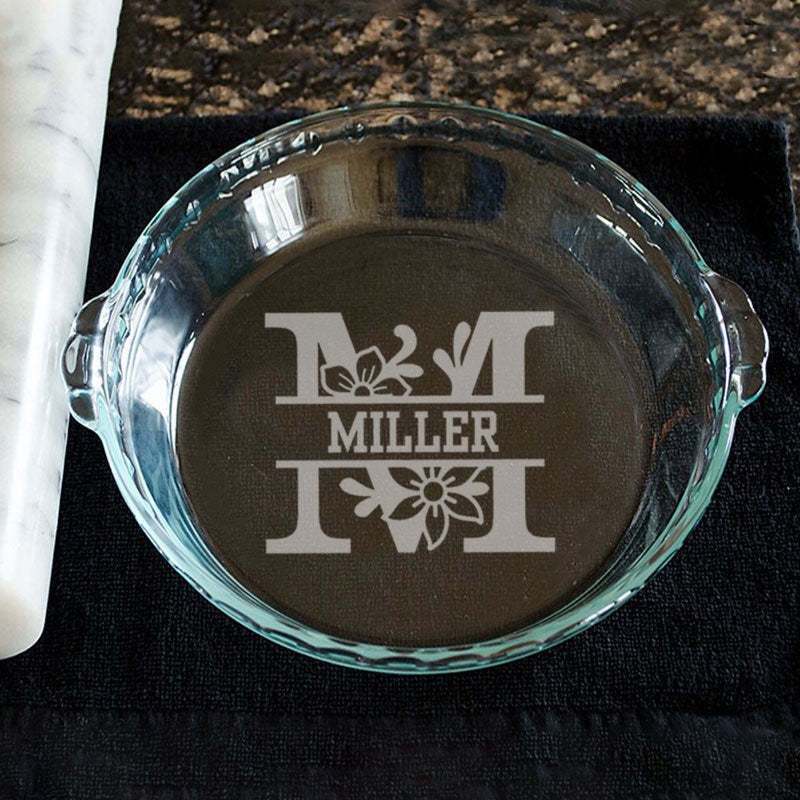 Personalized Pie Plate, Engraved Glass Pie Baking Dish, Christmas Present Wedding Gift