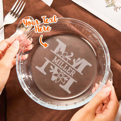 Personalized Pie Plate, Engraved Glass Pie Baking Dish, Christmas Present Wedding Gift