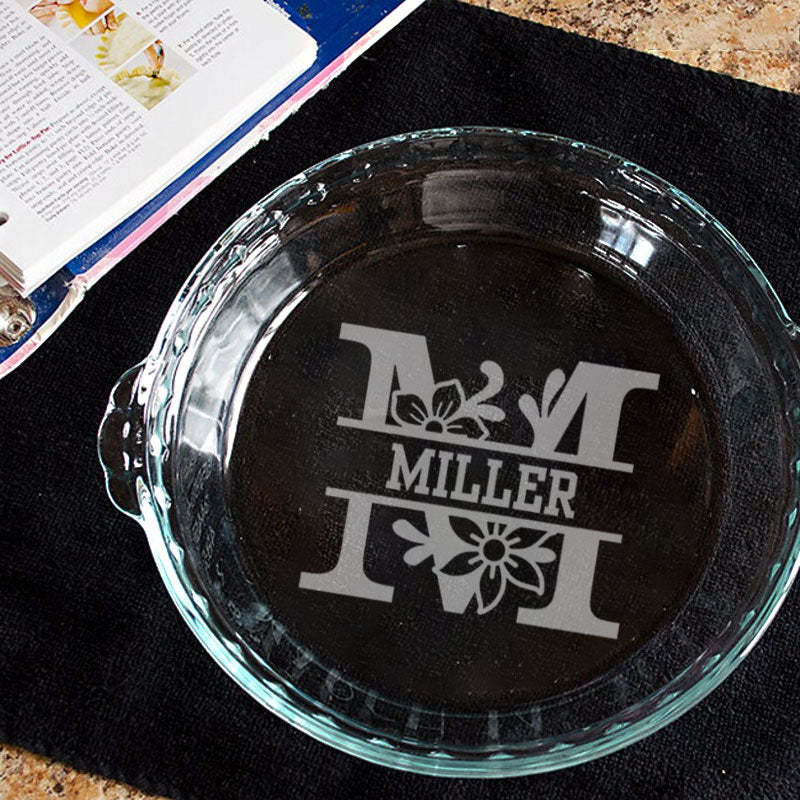 Personalized Pie Plate, Engraved Glass Pie Baking Dish, Christmas Present Wedding Gift