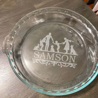 Personalized Pie Plate, Engraved Glass Pie Baking Dish, Christmas Present Wedding Gift