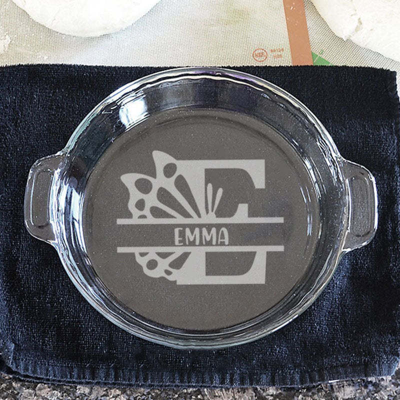 Personalized Pie Plate, Engraved Glass Pie Baking Dish, Christmas Present Wedding Gift