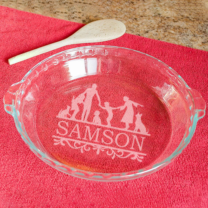 Personalized Pie Plate, Engraved Glass Pie Baking Dish, Christmas Present Wedding Gift