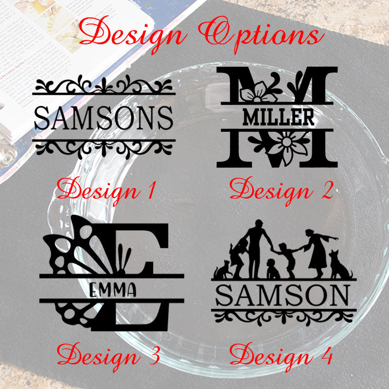 Personalized Pie Plate, Engraved Glass Pie Baking Dish, Christmas Present Wedding Gift