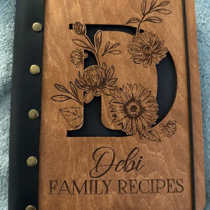 Custom Recipe Book, Family Heirloom Cookbook, Christmas Gift, Xmas gift for mum, Wooden Binder