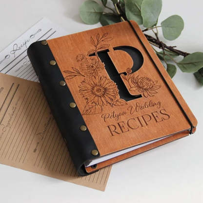 Custom Recipe Book, Family Heirloom Cookbook, Christmas Gift, Xmas gift for mum, Wooden Binder