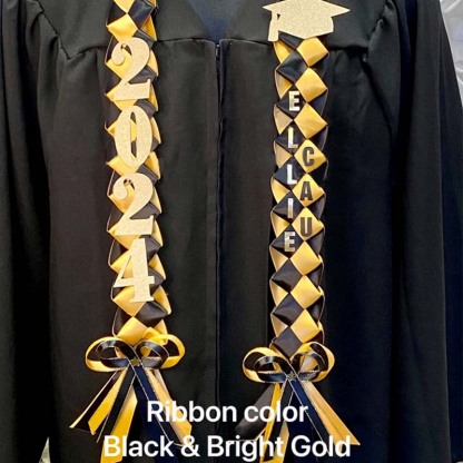 Braided 3/5" Ribbon Leis for Graduation/personalized name/ school colors