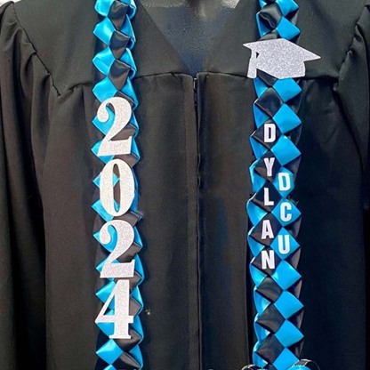 Braided 3/5" Ribbon Leis for Graduation/personalized name/ school colors