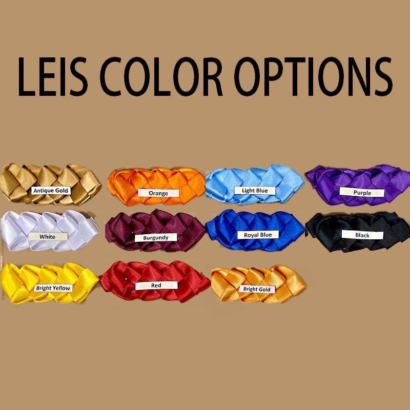 Braided 3/5" Ribbon Leis for Graduation/personalized name/ school colors