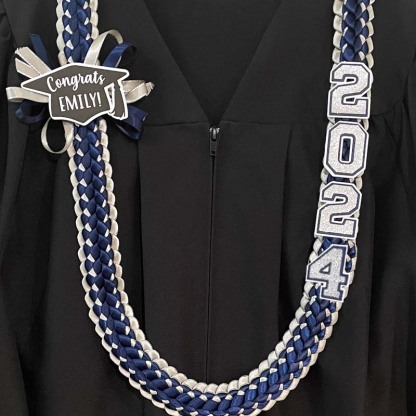 Personalized 2024 Graduation Double Braided Ribbon Lei 