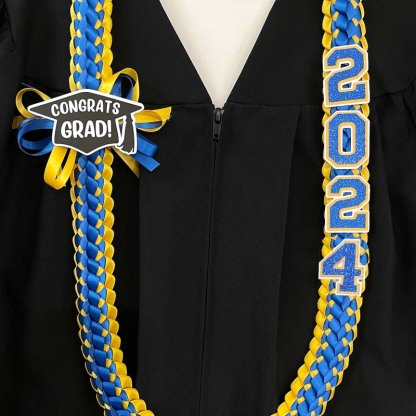 Personalized 2024 Graduation Double Braided Ribbon Lei 