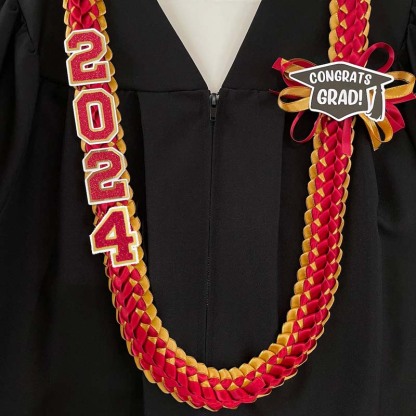 Personalized 2024 Graduation Double Braided Ribbon Lei 